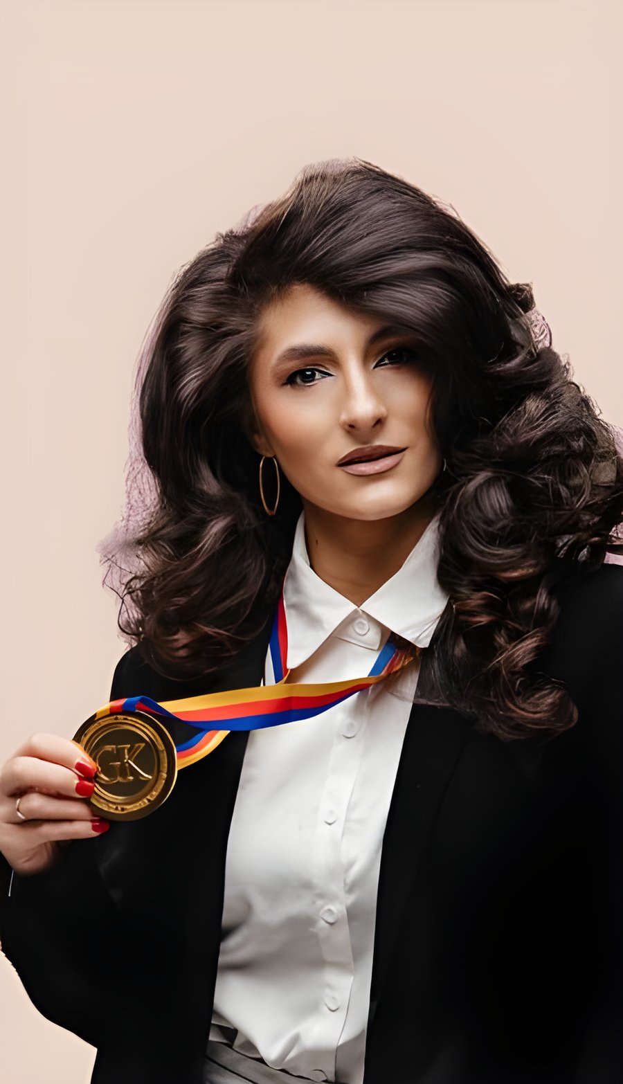 Doina Antoci, trainerul cursului, cu medalia de aur